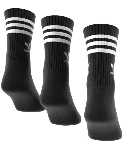 adidas(アディダス)の「adidas MID CUT CRW SCK / アディダス ミッド カット クルー ソックス(ソックス/靴下・メンズ・ブラック・S/M/L)」の7枚目の写真