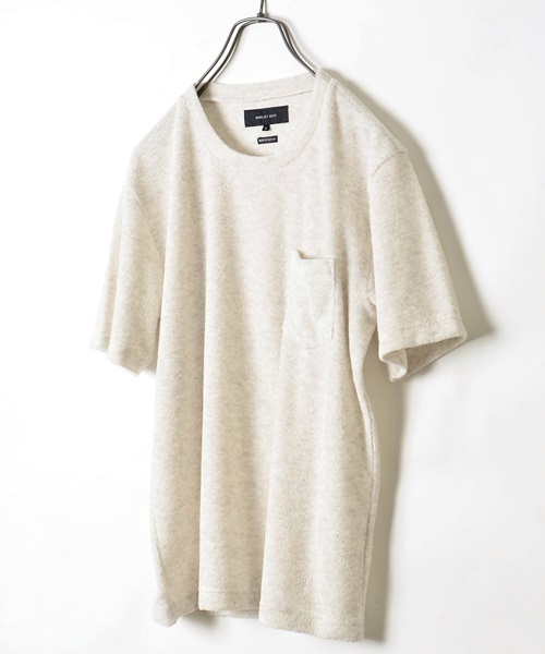SHIPS JET BLUE(シップスジェットブルー)の「SHIPS JET BLUE (シップス ジェットブルー): イズミールパイル ボーダー ポケットTシャツ■(Tシャツ/カットソー・メンズ・ネイビー/ブルー/ナチュラル/グレー・LARGE/SMALL/MEDIUM)」の2枚目の写真