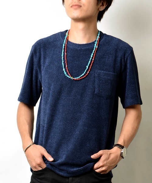 SHIPS JET BLUE(シップスジェットブルー)の「SHIPS JET BLUE (シップス ジェットブルー): イズミールパイル ボーダー ポケットTシャツ■(Tシャツ/カットソー・メンズ・ネイビー/ブルー/ナチュラル/グレー・LARGE/SMALL/MEDIUM)」の5枚目の写真