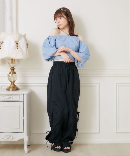 ems excite（エムズエキサイト）の「サイドスリットBリボンBL（シャツ/ブラウス・レディース・ブルー/オレンジ/ホワイト・FREE）」の19枚目の写真