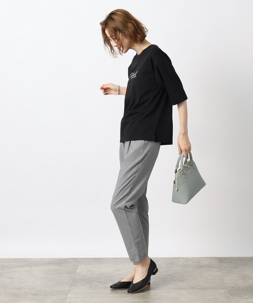 grove（グローブ）の「◆【ひんやり】5分袖ロゴプリントTシャツ（Tシャツ/カットソー・レディース・ブラック/ベージュ系その他4/ホワイト系3/オフホワイト・02/03/05/01/04）」の6枚目の写真