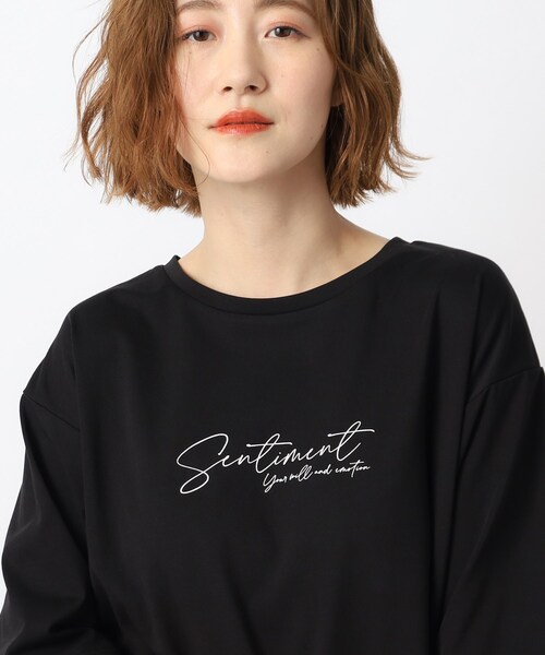 grove（グローブ）の「◆【ひんやり】5分袖ロゴプリントTシャツ（Tシャツ/カットソー・レディース・ブラック/ベージュ系その他4/ホワイト系3/オフホワイト・02/03/05/01/04）」の8枚目の写真