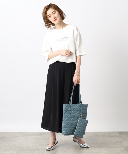 grove（グローブ）の「◆【ひんやり】5分袖ロゴプリントTシャツ（Tシャツ/カットソー・レディース・ブラック/ベージュ系その他4/ホワイト系3/オフホワイト・02/03/05/01/04）」の12枚目の写真