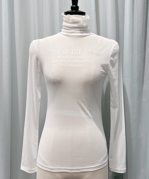 PAIN（ペイン）の「エンブロイダリーチュールトップス（Tシャツ/カットソー・レディース・ホワイト/ブラック/ピンク・FREE）」の19枚目の写真