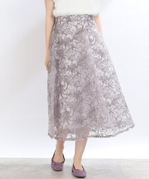 couture brooch | 【S-LL/秋冬新色！】チュール刺繍フレアースカート(スカート)