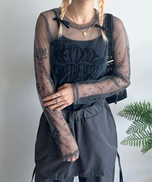【SDG】print sheer tops