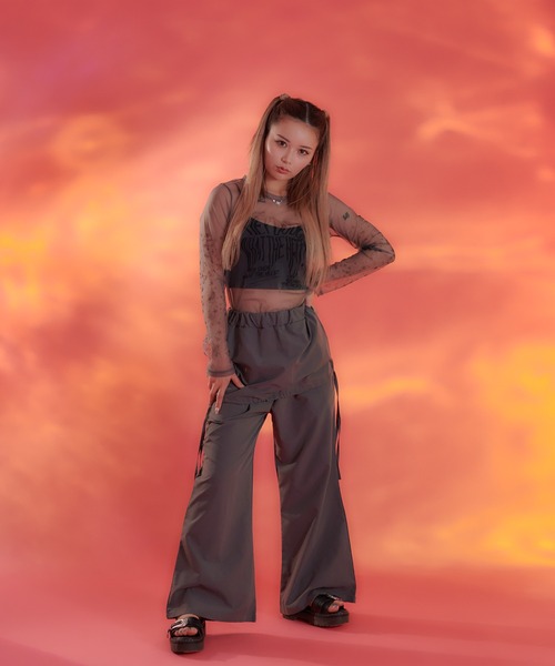 sedacle(セダクル)の「【SDG】print sheer tops(Tシャツ/カットソー・レディース・アイボリー/グレー・FREE)」の15枚目の写真