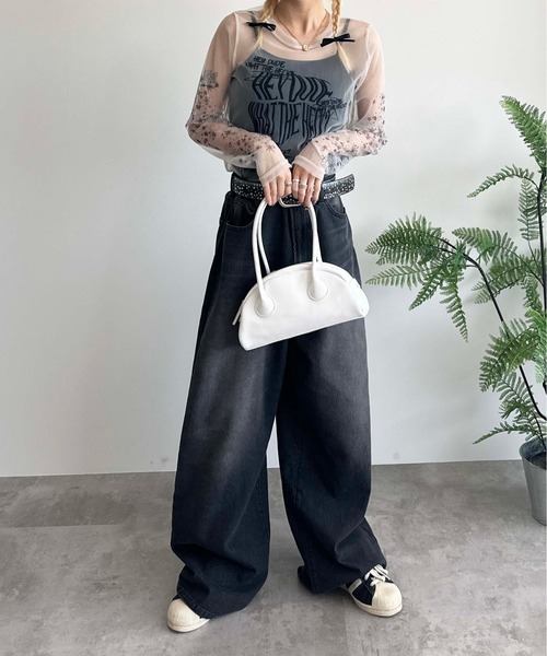sedacle(セダクル)の「【SDG】print sheer tops(Tシャツ/カットソー・レディース・アイボリー/グレー・FREE)」の18枚目の写真