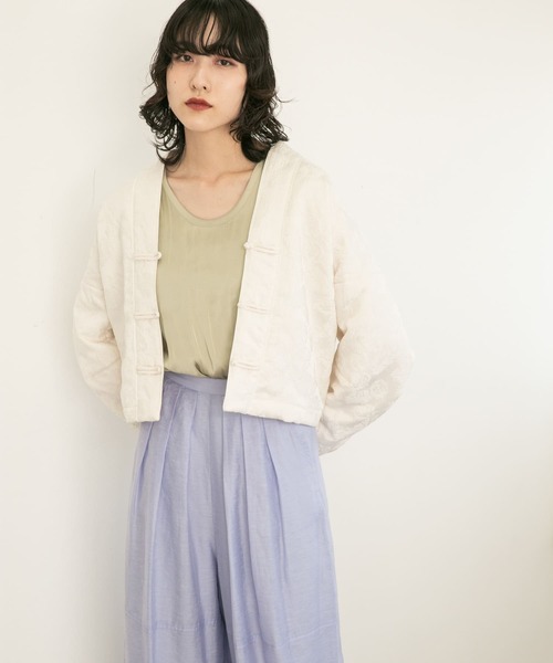 KBF（ケイビーエフ）の「カーブスリーブジャガードジャケット（その他アウター・レディース・グレー/ブラック/アイボリー・ONE）」の11枚目の写真