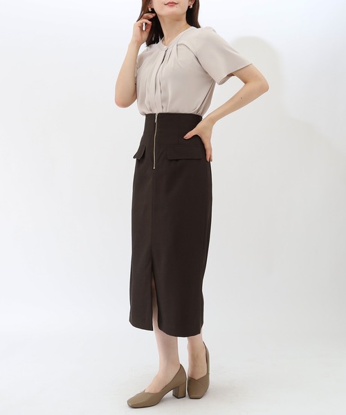 TRUDEA(トルディア)の「ハーフジップタイトスカート(スカート・レディース・パープル/チャコールグレー/ブラウン・MEDIUM/SMALL/LARGE)」の10枚目の写真