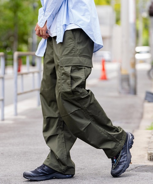 Ressaca(レサーカ)の「T/Cツイルワイドイージーカーゴパンツ ルーズシルエット 裾ドローコード(カーゴパンツ・メンズ・カーキ/ベージュ/ブラック・XL/L/M)」の3枚目の写真
