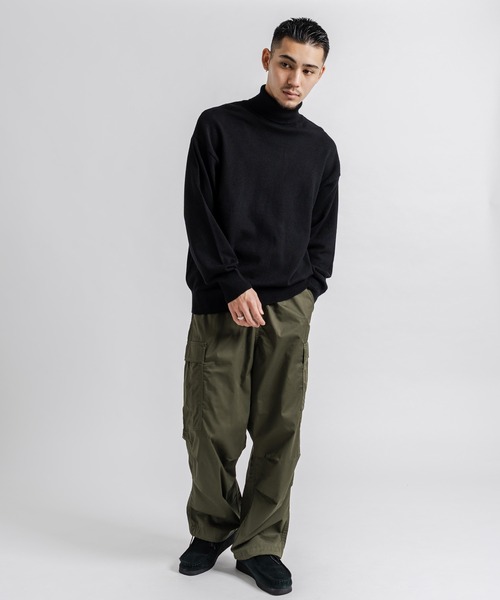 Ressaca(レサーカ)の「T/Cツイルワイドイージーカーゴパンツ ルーズシルエット 裾ドローコード(カーゴパンツ・メンズ・カーキ/ベージュ/ブラック・XL/L/M)」の12枚目の写真