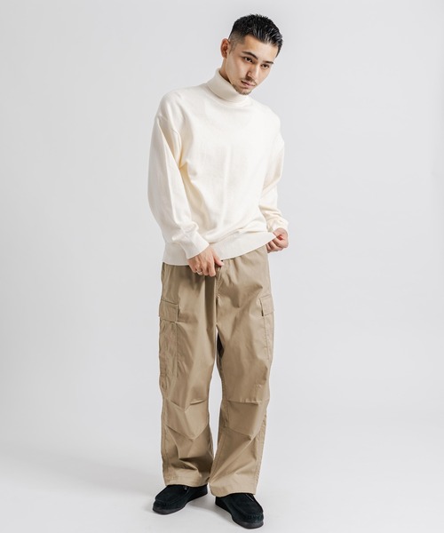 Ressaca(レサーカ)の「T/Cツイルワイドイージーカーゴパンツ ルーズシルエット 裾ドローコード(カーゴパンツ・メンズ・カーキ/ベージュ/ブラック・XL/L/M)」の9枚目の写真