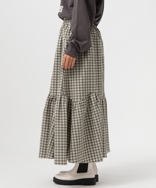 BAYFLOW(ベイフロー)の「チェックティアードスカート(スカート・レディース・ナチュラル/ネイビー・SMALL/MEDIUM)」の14枚目の写真