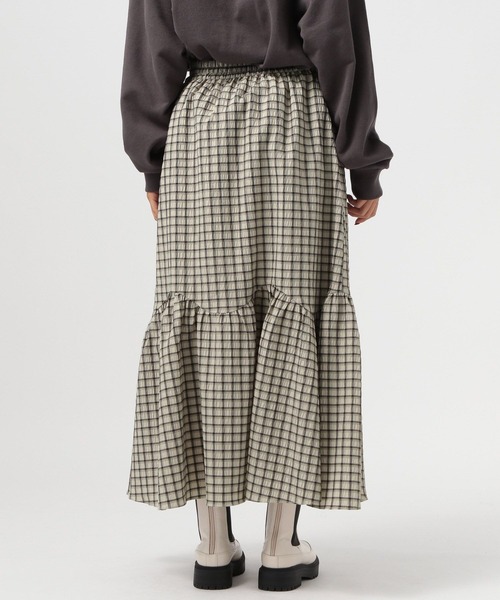 BAYFLOW(ベイフロー)の「チェックティアードスカート(スカート・レディース・ナチュラル/ネイビー・SMALL/MEDIUM)」の15枚目の写真