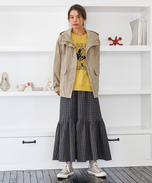 BAYFLOW(ベイフロー)の「チェックティアードスカート(スカート・レディース・ナチュラル/ネイビー・SMALL/MEDIUM)」の4枚目の写真