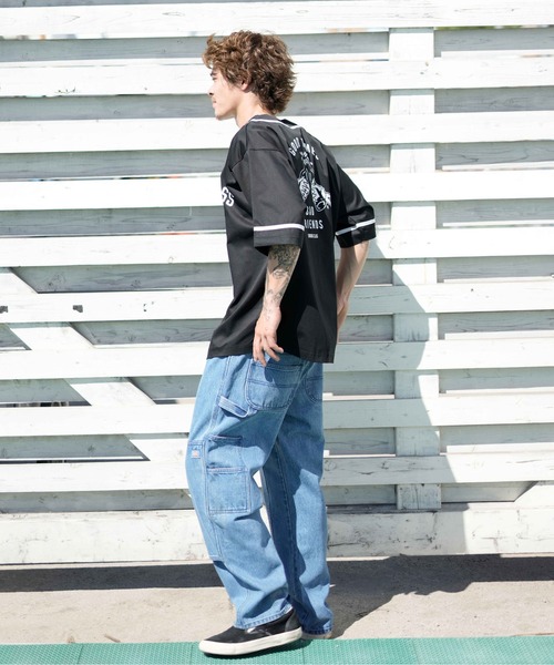 Dickies（ディッキーズ）の「Dickies/ディッキーズ パンツ デニム ムラサキスポーツ別注 ワイドパンツ 80233100（デニムパンツ・メンズ・インディゴブルー/ブラック・M/L/S）」の7枚目の写真