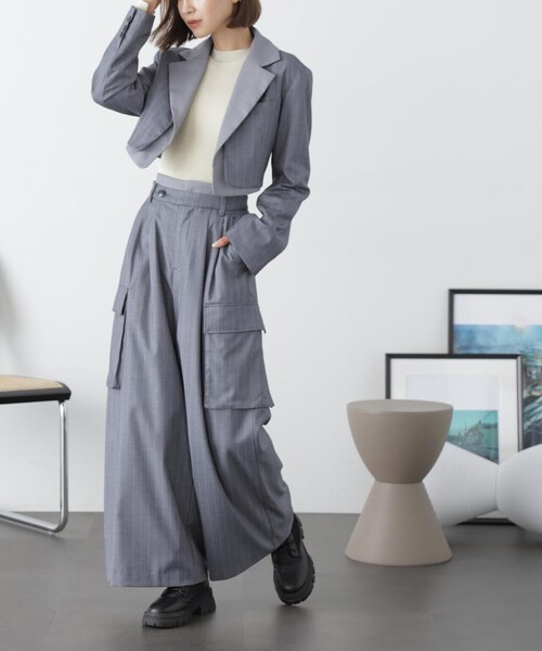 FREE'S MART（フリーズマート）の「◆＜コレクション＞ウエストレイヤードワイドパンツ（スラックス・レディース・グレー系その他・SMALL/MEDIUM）」の19枚目の写真