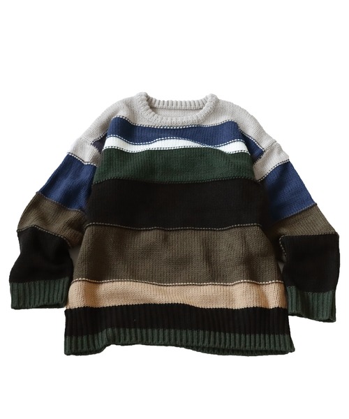 antiqua（アンティカ）の「カラフルマルチボーダーニット（ニット/セーター・レディース・マルチ/ブラックミックス・FREE）」の16枚目の写真