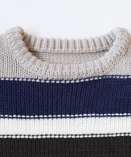 antiqua（アンティカ）の「カラフルマルチボーダーニット（ニット/セーター・レディース・マルチ/ブラックミックス・FREE）」の18枚目の写真