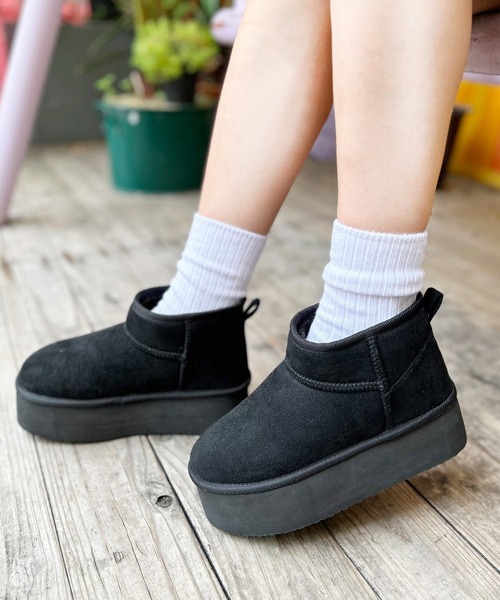 attagirl（アタガール）の「厚底ムートンブーツ（ブーツ・レディース・ブラック/ベージュ/ライトブラウン・L/LL/S/M/SS）」の21枚目の写真