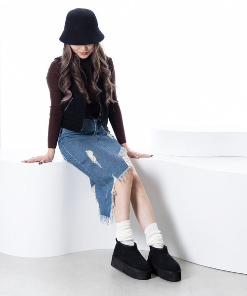 attagirl（アタガール）の「厚底ムートンブーツ（ブーツ・レディース・ブラック/ベージュ/ライトブラウン・L/LL/S/M/SS）」の22枚目の写真