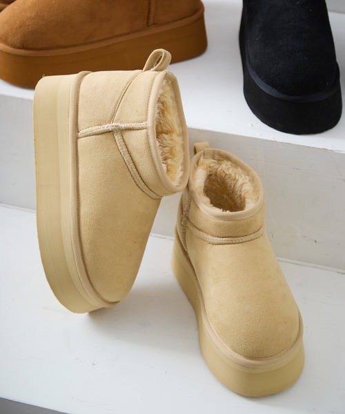 attagirl（アタガール）の「厚底ムートンブーツ（ブーツ・レディース・ブラック/ベージュ/ライトブラウン・L/LL/S/M/SS）」の14枚目の写真