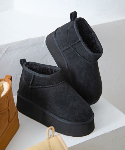 attagirl（アタガール）の「厚底ムートンブーツ（ブーツ・レディース・ブラック/ベージュ/ライトブラウン・L/LL/S/M/SS）」の12枚目の写真