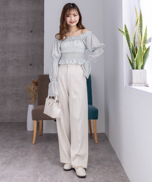 clear（クリア）の「【低身長サイズ有】センタープレススリムストレートパンツ[着回し抜群 オフィスカジュアル 骨格ストレート]≪2024AW≫（スラックス・レディース・グレー/ピンク/アイボリー/ブラック・M/S/XS）」の16枚目の写真