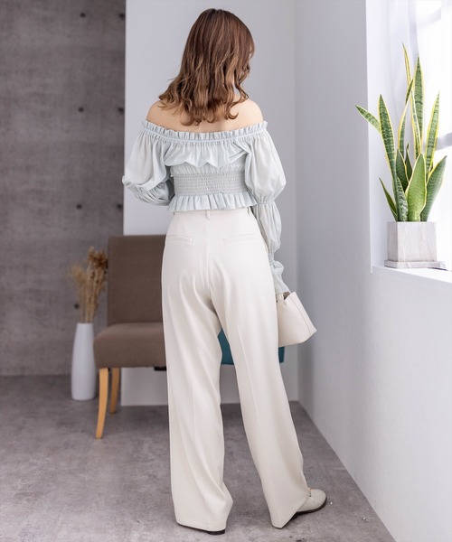 clear（クリア）の「【低身長サイズ有】センタープレススリムストレートパンツ[着回し抜群 オフィスカジュアル 骨格ストレート]≪2024AW≫（スラックス・レディース・グレー/ピンク/アイボリー/ブラック・M/S/XS）」の18枚目の写真