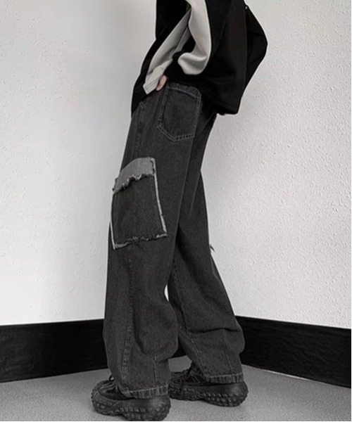 ROOPTOKYO（ループトウキョウ）の「▲デニムカーゴパンツ（デニムパンツ・メンズ・ブルー/ブラック・L/XL/2XL）」の4枚目の写真