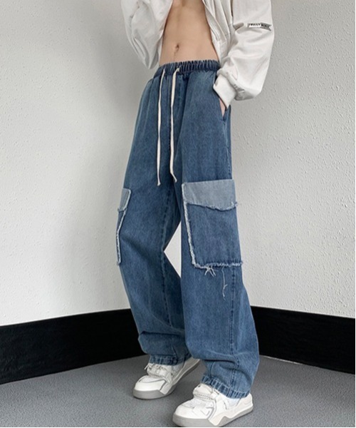 ROOPTOKYO（ループトウキョウ）の「▲デニムカーゴパンツ（デニムパンツ・メンズ・ブルー/ブラック・L/XL/2XL）」の10枚目の写真