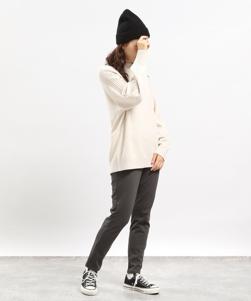 GLOBAL WORK Smile Seed Store（グローバルワーク スマイルシードストア）の「ニットキャップ/970452（ニットキャップ/ビーニー・レディース・ブラック/ライトブラウン/チャコール/グレイッシュベージュ・FREE）」の5枚目の写真