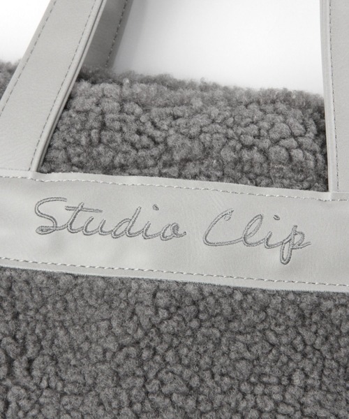 studio CLIP（スタディオクリップ）の「ボアロゴトートＭ（トートバッグ・レディース・グレー/ピンク/ブラウン/オフホワイト・FREE）」の20枚目の写真