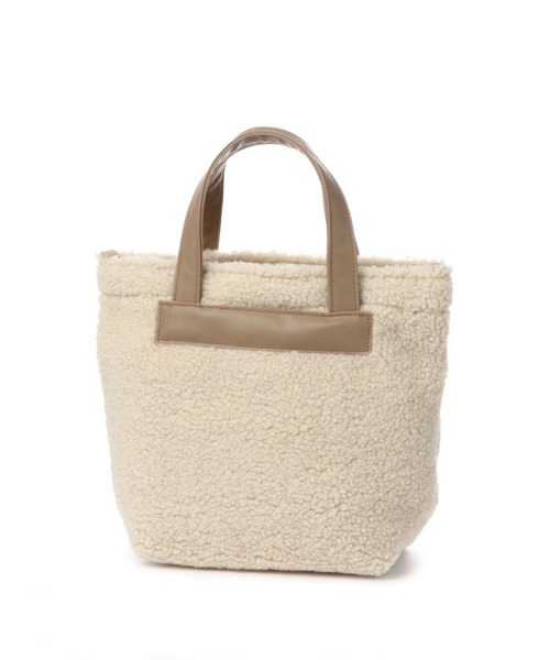 studio CLIP（スタディオクリップ）の「ボアロゴトートＭ（トートバッグ・レディース・グレー/ピンク/ブラウン/オフホワイト・FREE）」の11枚目の写真