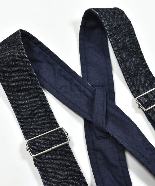 SLAP SLIP（スラップスリップ）の「【宮城舞さん×SLAPSLIP】デニムツイルストレッチサロペット(80~120cm)（つなぎ/オールインワン・キッズ・ネイビー/ベージュ・100cm/110cm/80ｃｍ/90cm/120cm）」の9枚目の写真