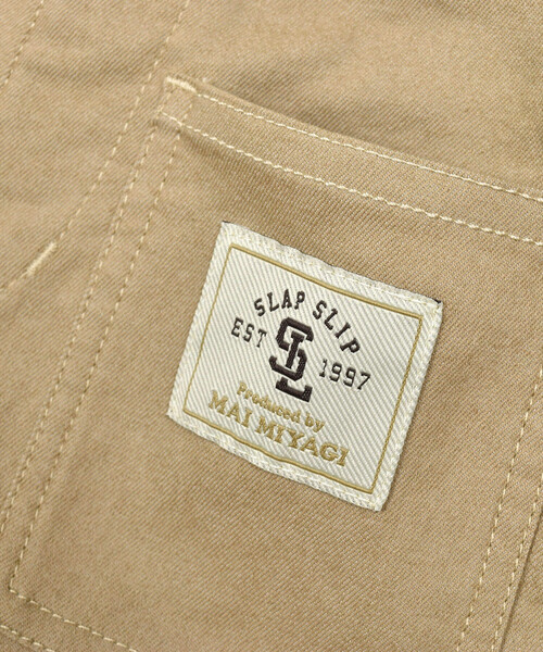 SLAP SLIP（スラップスリップ）の「【宮城舞さん×SLAPSLIP】デニムツイルストレッチサロペット(80~120cm)（つなぎ/オールインワン・キッズ・ネイビー/ベージュ・100cm/110cm/80ｃｍ/90cm/120cm）」の20枚目の写真