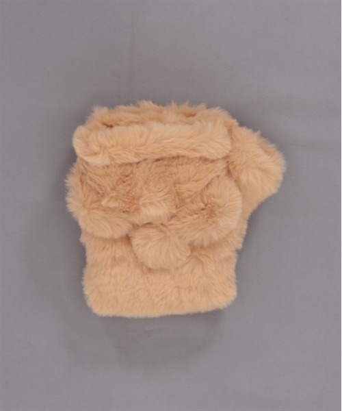 axes femme POETIQUE（アクシーズファムポエティック）の「くまみみファーミトン（手袋・レディース・ベージュ/キナリ・FREE）」の4枚目の写真