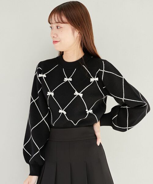 MAJESTIC LEGON(マジェスティックレゴン)の「【この冬注目度№1ニット】プチリボン&ビジューニット(ニット/セーター・レディース・ピンク系その他2/グレー系その他/ホワイト系その他2/ブラック系その他・MEDIUM)」の16枚目の写真