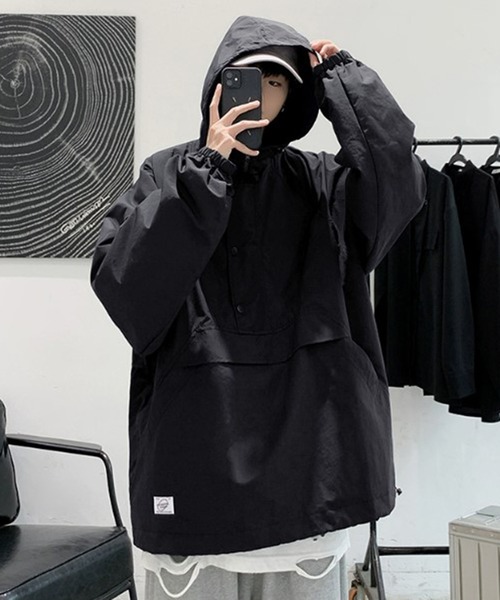 BENDER TOKYO】オーバーサイズ ハーフジップ アノラックパーカー