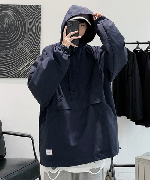 CHAPS78 ハーフジップ アノラック ブラック 古着ブルゾン XLサイズ CHAPS78 ハーフジップ アノラック ブラック 古着ブルゾン XLサイズ