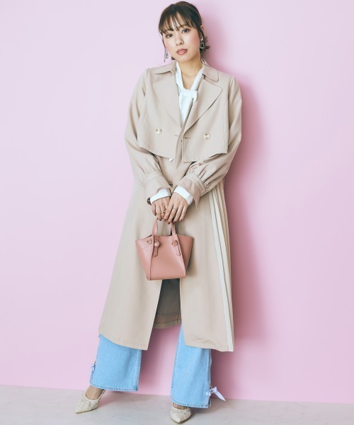 marun（マルン）の「＜大きいサイズ＞ 裾スリットデニムパンツ marun（デニムパンツ・レディース・ネイビー/ライトブルー・92/96/106/114/122/80/84/88/98）」の21枚目の写真