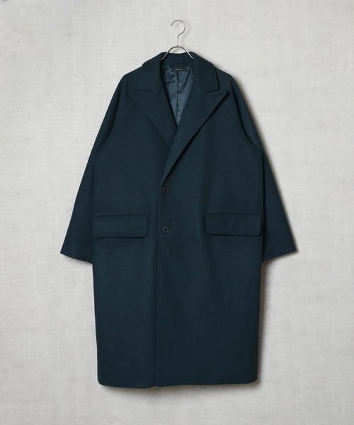 ONE DAY KMC (ワンデイケーエムシー)の「■cuffne(カフネ)■オーバーサイズニットメルトンチェスターコート(テーラードジャケット・メンズ・ブラウン/ネイビー/チャコール・L/M)」の3枚目の写真