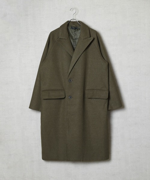 ONE DAY KMC (ワンデイケーエムシー)の「■cuffne(カフネ)■オーバーサイズニットメルトンチェスターコート(テーラードジャケット・メンズ・ブラウン/ネイビー/チャコール・L/M)」の1枚目の写真