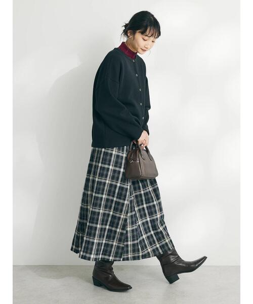 CRAFT STANDARD BOUTIQUE(クラフトスタンダードブティック)の「先染めチェック(小)スカート(スカート・レディース・ブラック/マスタード・FREE)」の16枚目の写真
