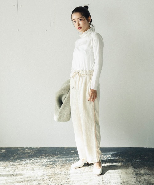 sail（サイル）の「【販売終了】【sail】ハイネックカットソー　小さいサイズ【低身長・小柄女性向けサイズ】（Tシャツ/カットソー・レディース・オフホワイト・01）」の6枚目の写真