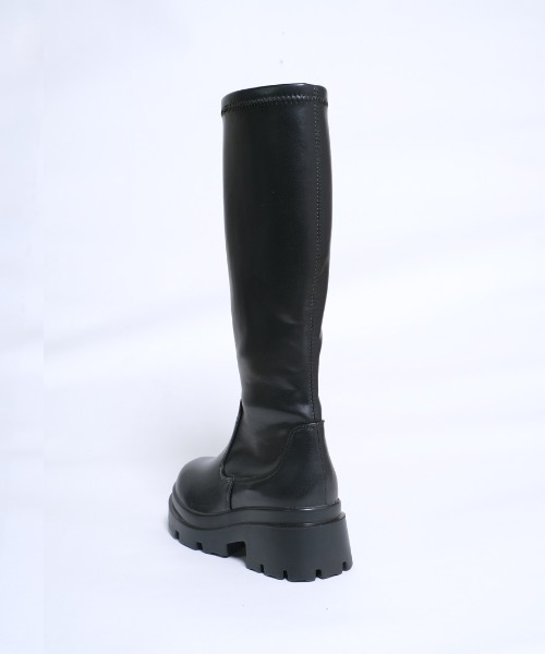 shopnikoniko(ショップニコニコ)の「トラックソール 厚底 ロングブーツ 合成皮革(ブーツ・レディース・ブラック・L/M/S/LL)」の11枚目の写真