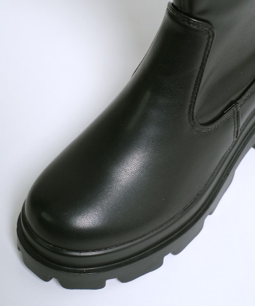 shopnikoniko(ショップニコニコ)の「トラックソール 厚底 ロングブーツ 合成皮革(ブーツ・レディース・ブラック・L/M/S/LL)」の13枚目の写真