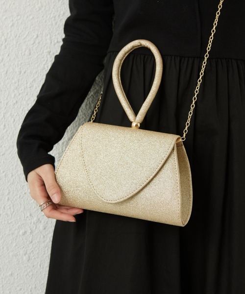 LA VORAGINE（ラ ヴォラジネ）の「結婚式・パーティー 2wayクラッチバック ハンドバッグ 入学式 卒業式 成人式 セレモニー（クラッチバッグ・レディース・ゴールド・FREE）」の5枚目の写真