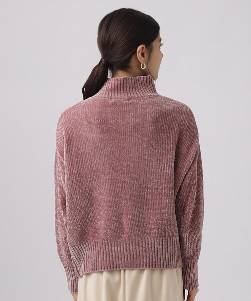 DRESKIP（ドレスキップ）の「◆【上品な光沢】なめらか ベロアモール モックネックニット（ニット/セーター・レディース・ベージュ/グレー/オフホワイト/ベビーピンク・02/03/04）」の13枚目の写真